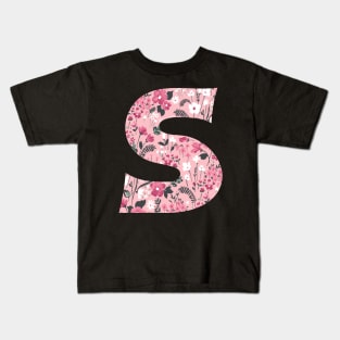 Floral Letter s Kids T-Shirt